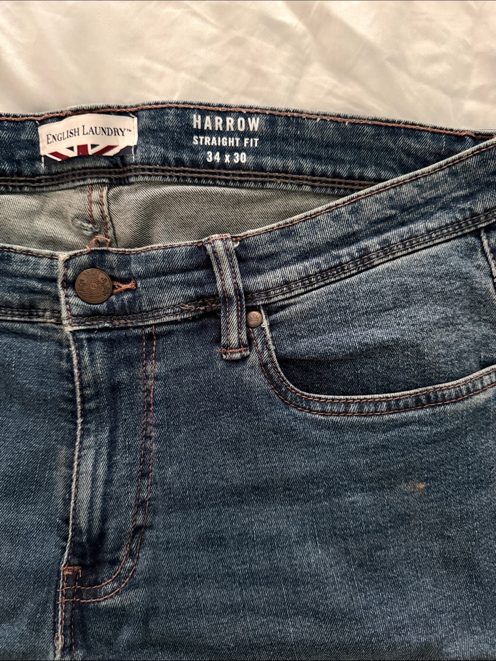 English Laundry Harrow Straight Fit Jeans in Denim Blue